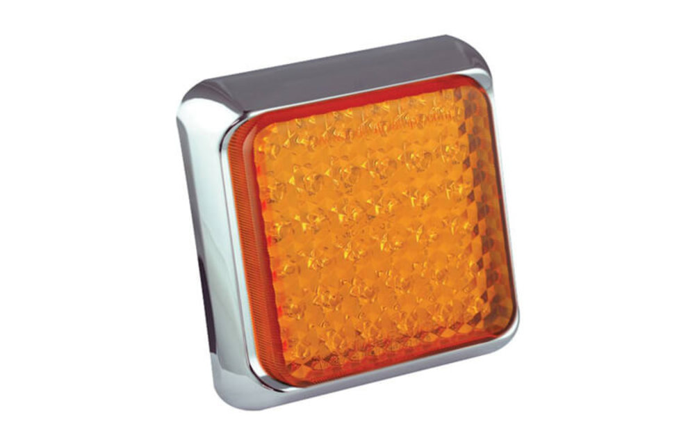 LED mit Chromring Blinker | 12-24V | 40cm. Kabel