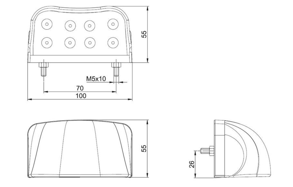 LED-Kennzeichenleuchte | 12-36V | inkl. Stecker 0.75mm2
