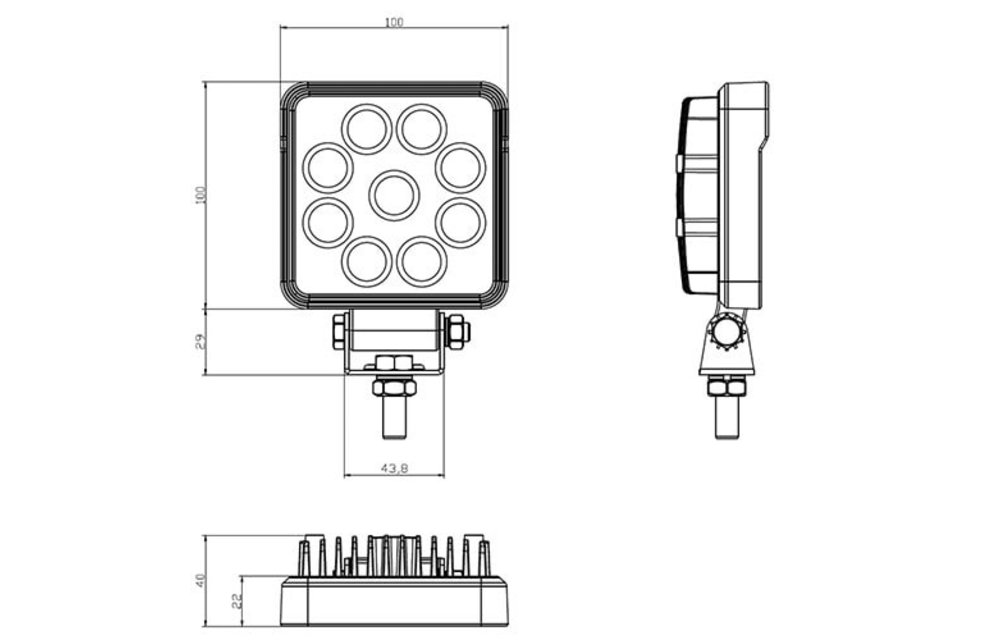 R23 LED Arbeitsscheinwerfer | IP69K | 1710 Lumen | 13,5 Watt | 9-30V |