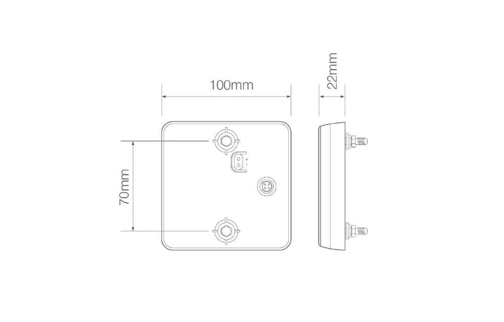 Kompaktes LED-Rücklicht | 12-24V | 40cm. Kabel