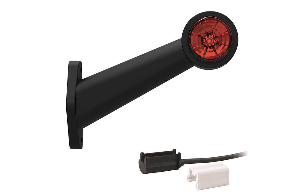 Rechts | LED Begrenzungsleuchte | schräger Stiel | 12-36V | 1,5mm Stecker