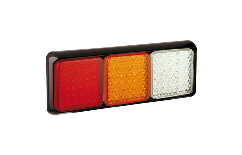 LED-Rücklicht mit schwarzem Rand | 12-24V | 40cm. Kabel