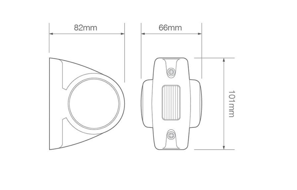 LED Begrenzungsleuchte, kurzer Stiel mit Blinkerden | 12-24V | 20 cm. Kabel