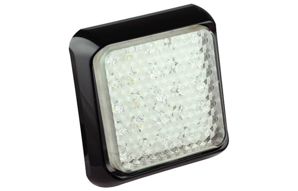 LED-Rückfahrlicht mit schwarzem Rand | 12-24V | 40cm. Kabel