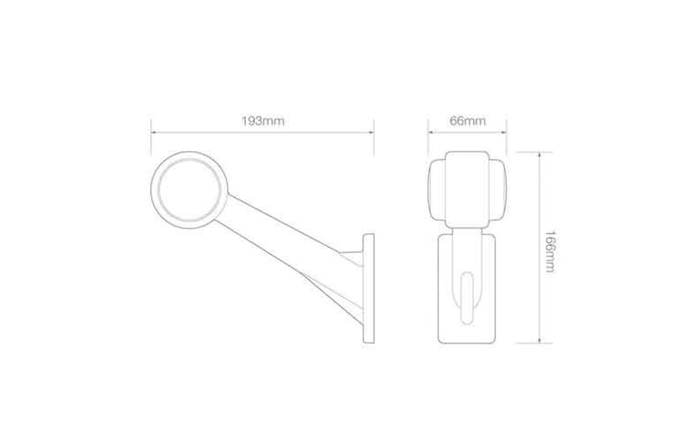 Links | LED Begrenzungsleuchte | 12-24V | 2 Steckerstift des