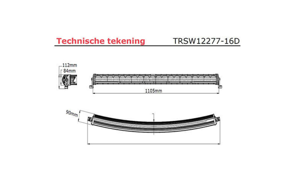LED Bar | 240 Watt | 16000 Lumen | 9-30V | 40cm. Kabel + Deutsch
