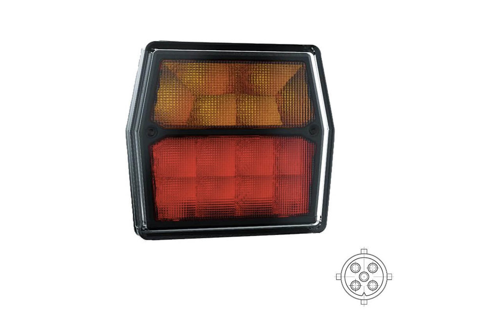 Kompaktes LED-Rücklicht 12V inkl. Kennzeichenleuchte 5 PINs