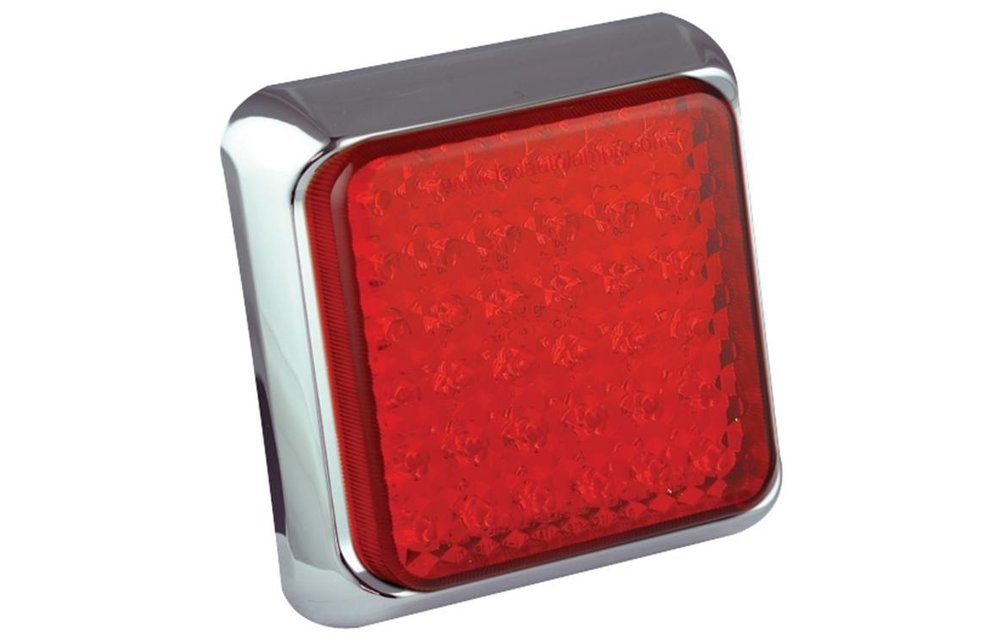 LED-Brems- / Rücklicht mit Chromring | 12-24V | 40cm. Kabel