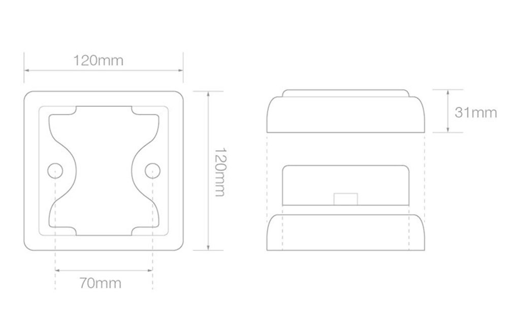 LED-Brems- / Rücklicht mit Chromring | 12-24V | 40cm. Kabel