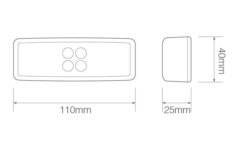 LED Umrissleuchte rot | 12-24V | 2 Steckerstift des