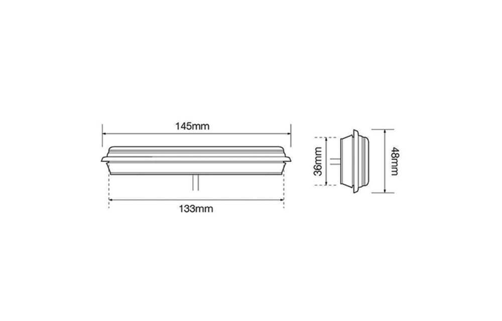 LED-Nebelscheinwerfer Slimline-Montage | 12-24V | 0,18 M. Kabel