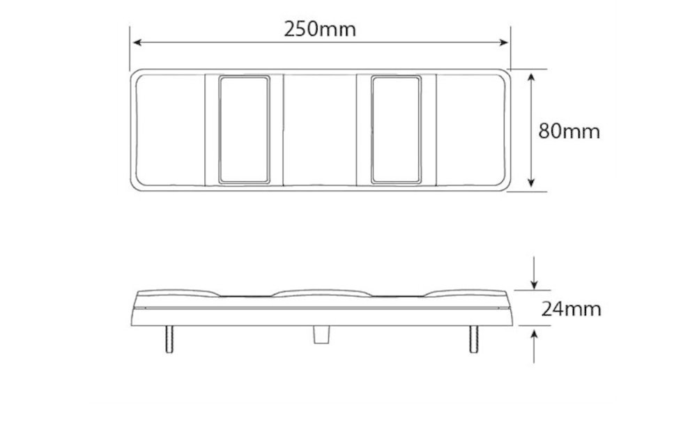 LED-Rücklicht ohne Kennzeichenbeleuchtung | 12-24V | 40cm. Kabel