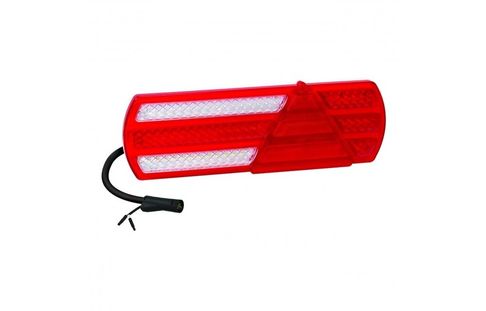 Links Slimline LED-Rücklicht | 12-24V | 240cm. Kabel | 6 PIN-Anschluss