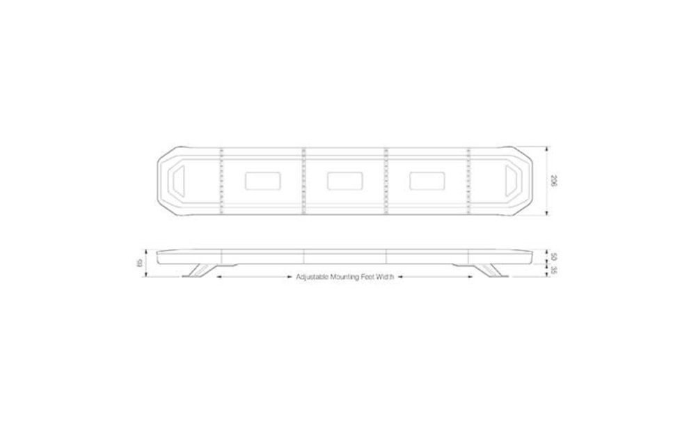 LED-Lichtbalk l R65 | 1345mm, | 10-30V | komplett schrill