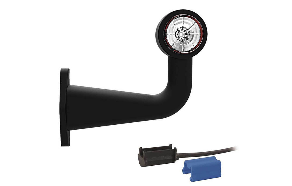Links | LED Begrenzungsleuchte | Winkelstahl | 12-24V | 0,75mm Stecker