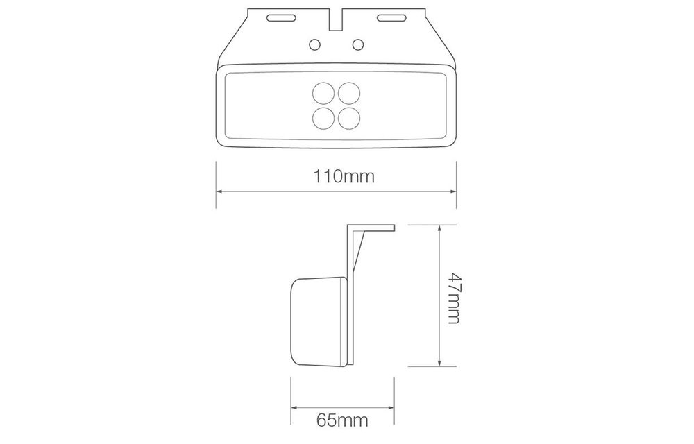 LED Umrissleuchte weiß | 12-24V | 2 Steckerstift des