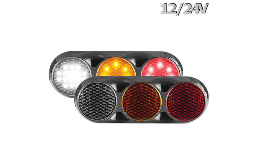 Kombination LED-Leuchte | 12-24V | 30cm. Kabel (Farbe + schwarz)