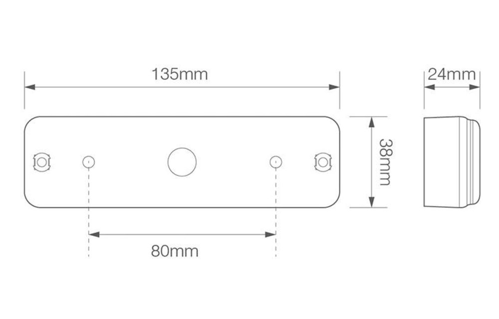 LED Blinker Slimline Montage | 12-24V | 0,18 M. Kabel