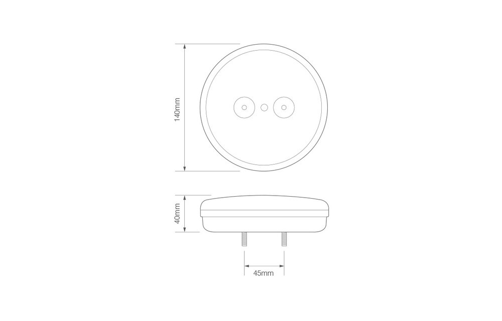 LED Hamburger Slimline hinten | 12-24V | 30cm. Kabel