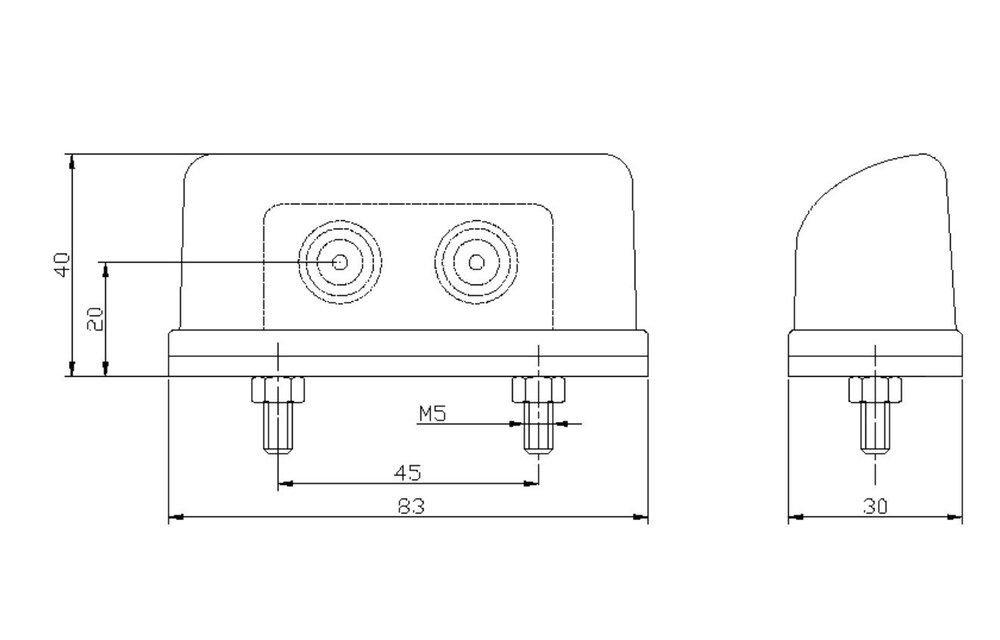 LED-Kennzeichenleuchte | 12-36V | inkl. Stecker 1.5mm2