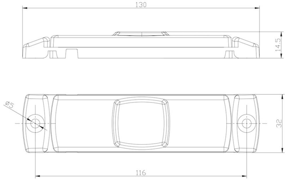 LED Umrissleuchte rot | 12-24V | 1,5mm Stecker