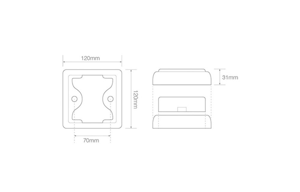 LED Rücklicht mit schwarzem Rand | 12-24V | 40cm. Kabel