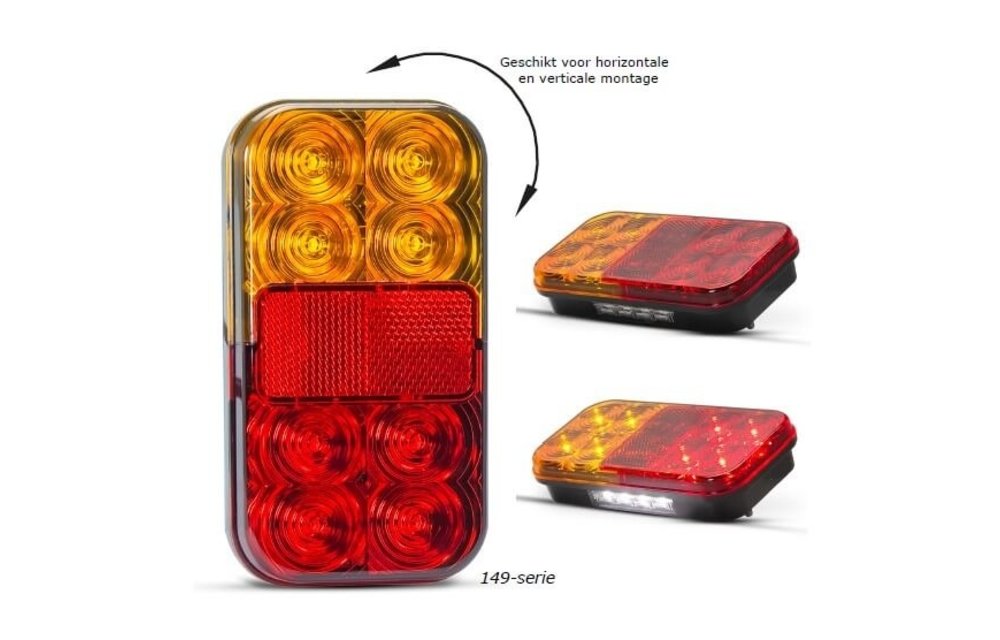 Kompaktes LED-Rücklicht ohne Kennzeichenbeleuchtung | 12v | 40cm. Kabel
