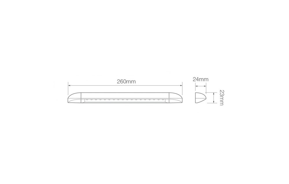 LED Innenraumleuchte 26cm. schwarz 24v warmweiß