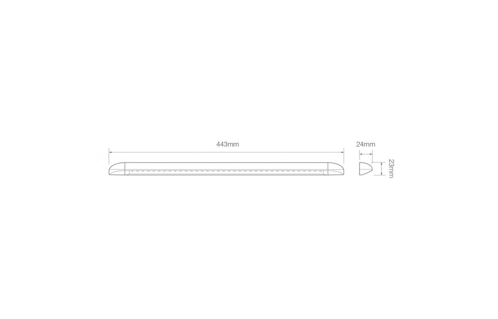 LED Innenraumleuchte 44,3cm. schwarz 24v warmweiß