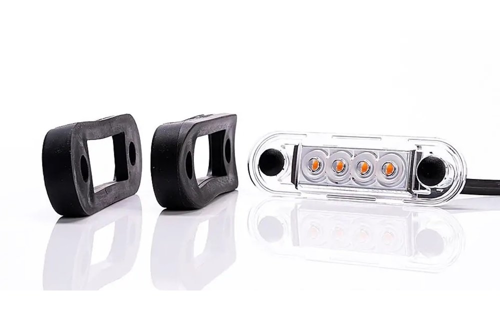 LED Umrissleuchte Einbau rot | 12-24V | 5m. Kabel