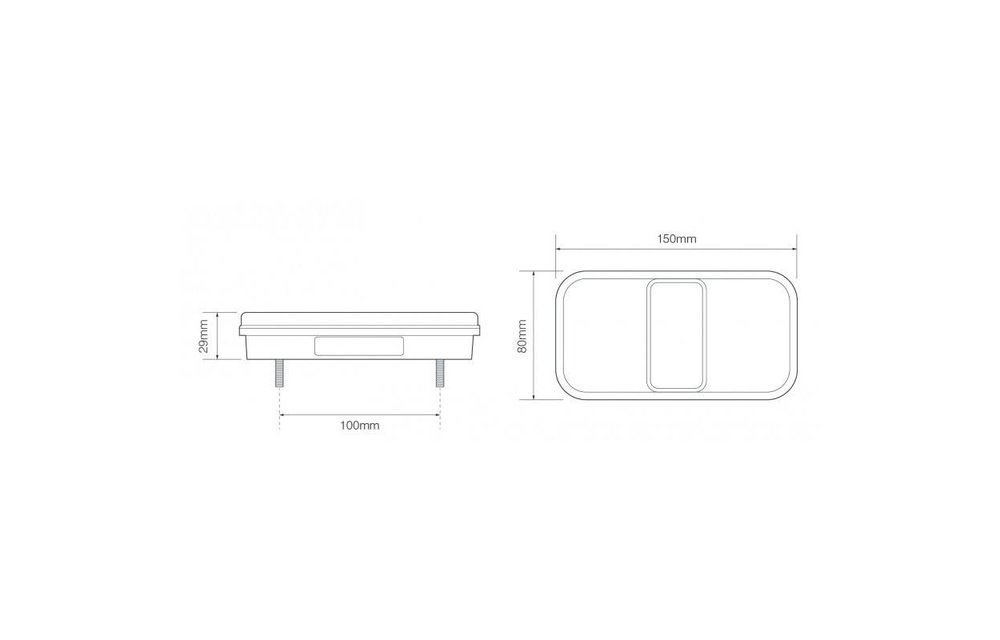 Kompaktes LED-Rücklicht mit Kennzeichenbeleuchting 12V 0,4 m. Kabel