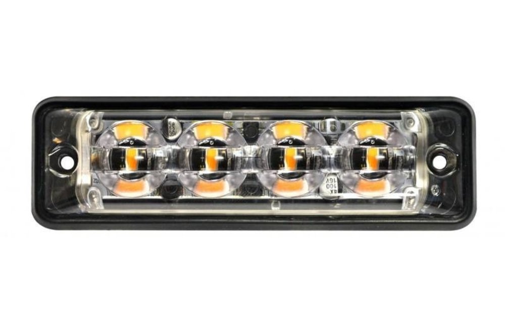 R10 Slimline LED-Blitz 4 weiße LEDs 10 - 30V