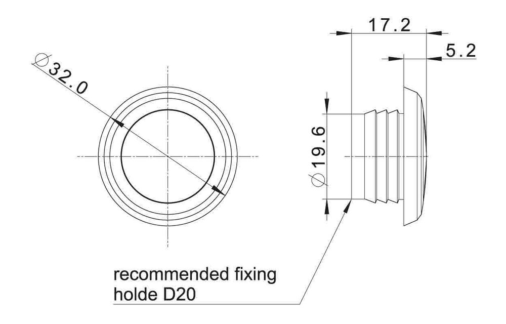 Kompakte LED-Einbauleuchte Umrissleuchte weiß 12/24v