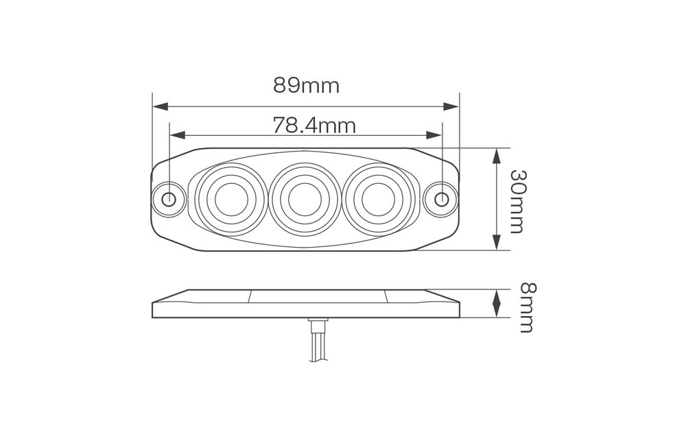 LED Compact Blinker 12/24v (gelb lens)