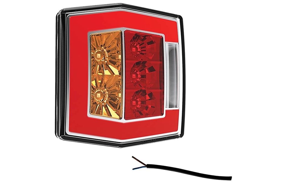 Kompaktes LED-Rücklicht mit Kennzeichenbeleuchtung | 12-36V | 100cm. Kabel