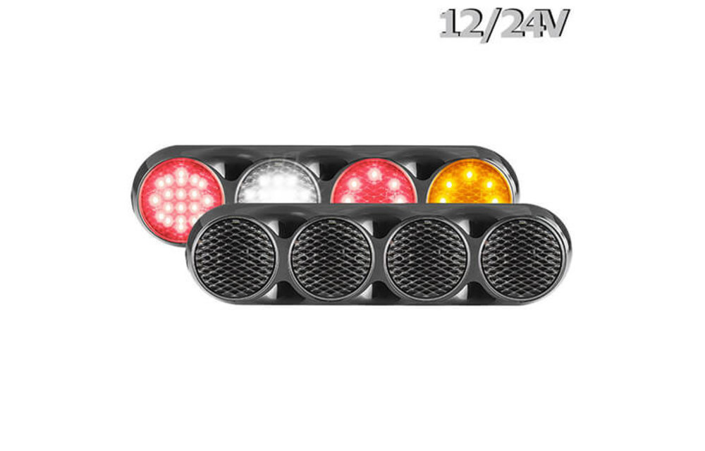 Kombination LED-Leuchte | 12-24V | 30cm. Kabel (clear + schwarz)