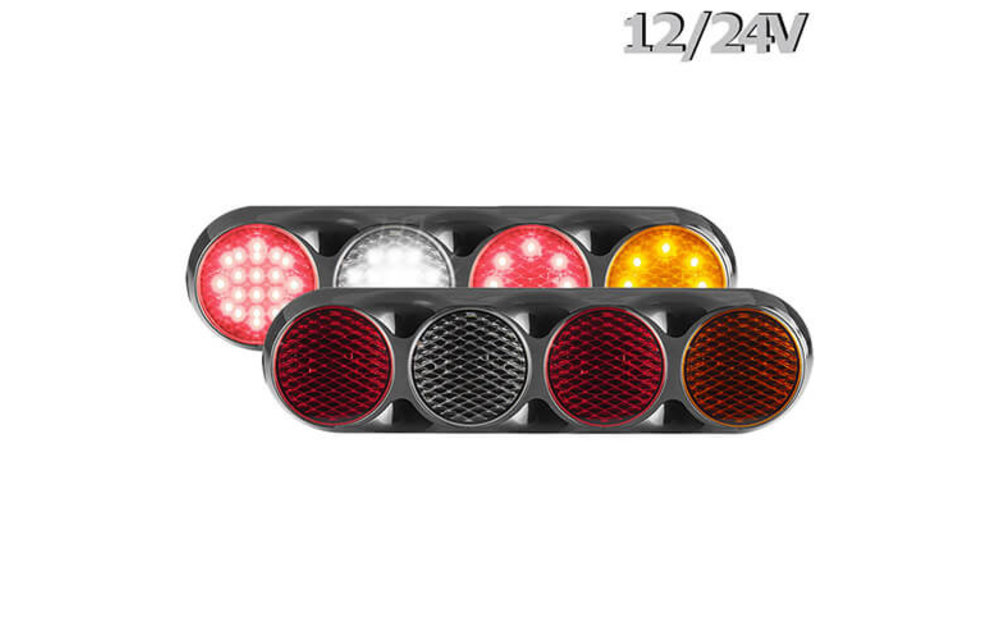 Kombination LED-Leuchte | 12-24V | 30cm. Kabel (Farbe + schwarz)