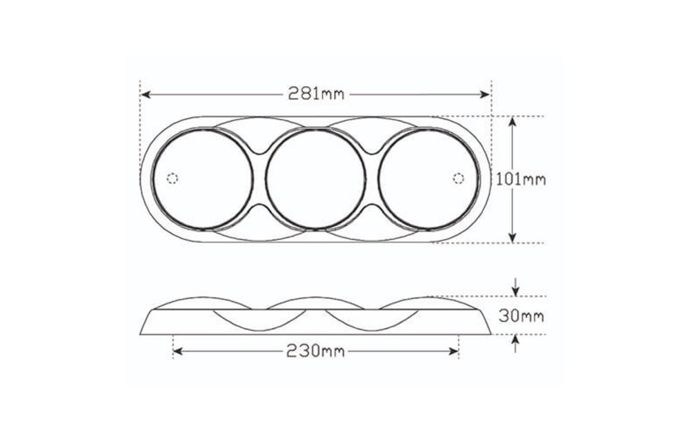 Kombination LED-Leuchte | 12v | 30cm. Kabel (clear + schwarz)