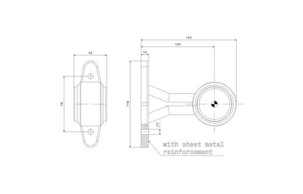 Begrenzungsleuchte, gerader Stiel | 12-24V | 1,5mm Stecker