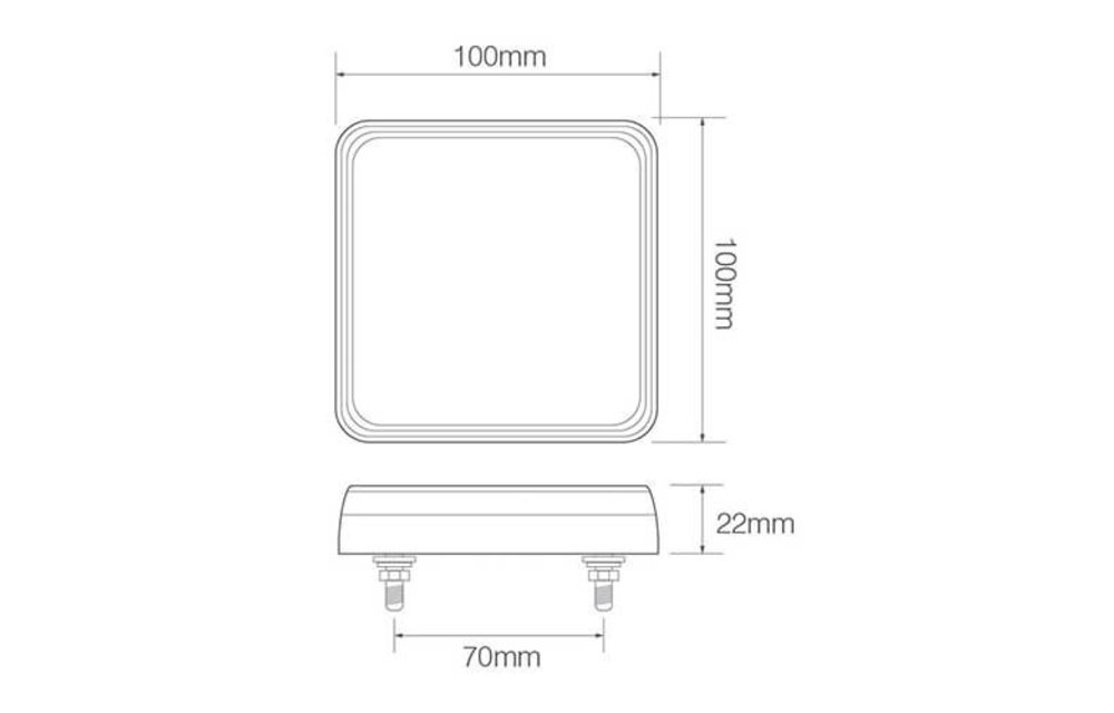 Kompaktes LED-Rücklicht ohne Kennzeichenbeleuchtung 12V 40cm. Kabel
