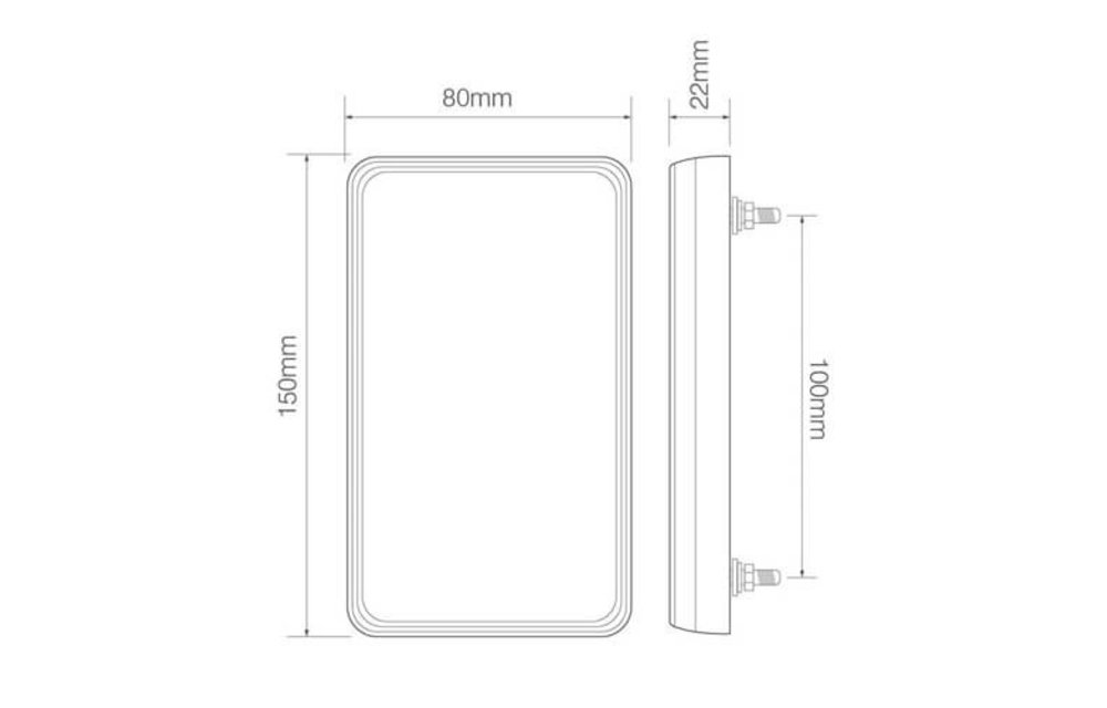 Kompaktes LED-Rücklicht ohne Kennzeichenbeleuchtung 12V 40cm. Kabel