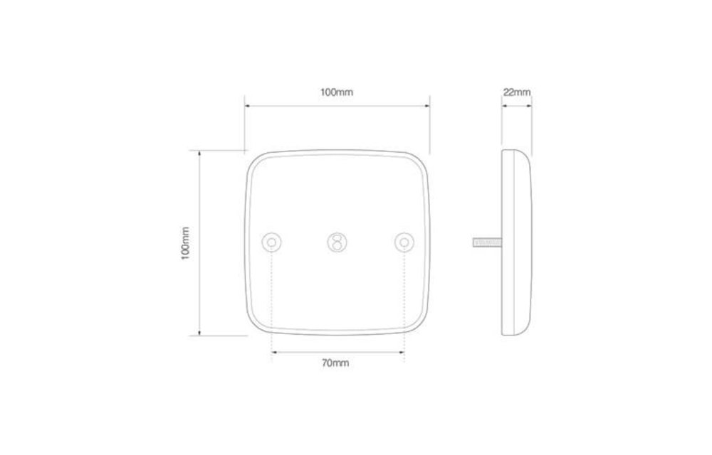 Kompaktes LED-Rücklicht ohne Kennzeichenleuchte 12V 30cm. Kabel