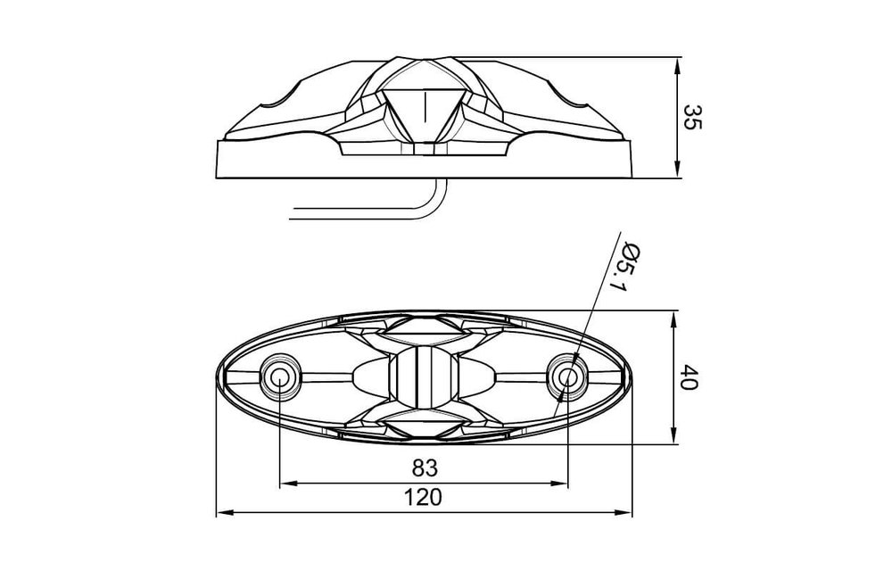 LED Leuchte kompaktes Format | 12-36V | 1,5mm Stecker