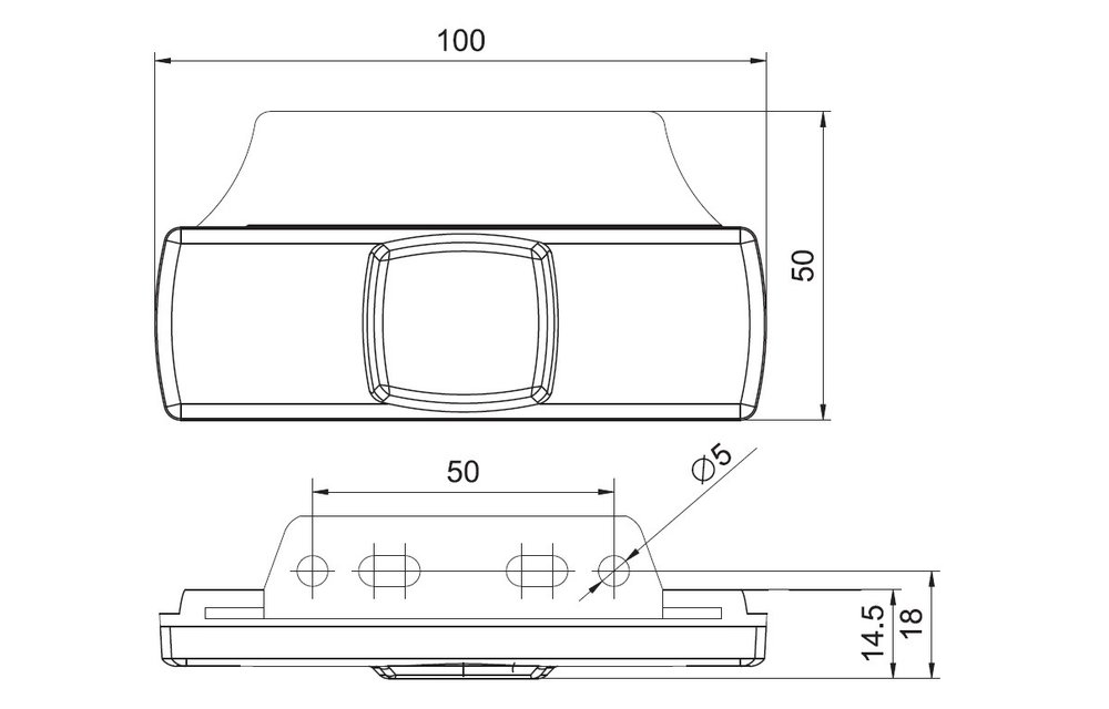 LED Umrissleuchte gelb | 12-24V | 1,5mm Stecker