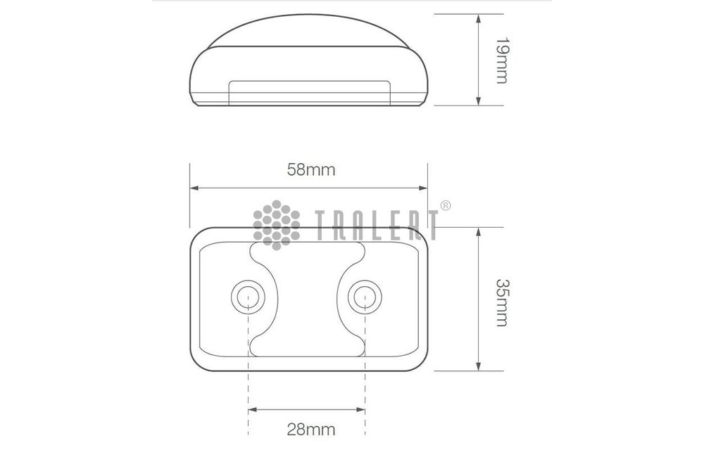 LED Umrissleuchte rot | 12-24V | 2 Steckerstift des