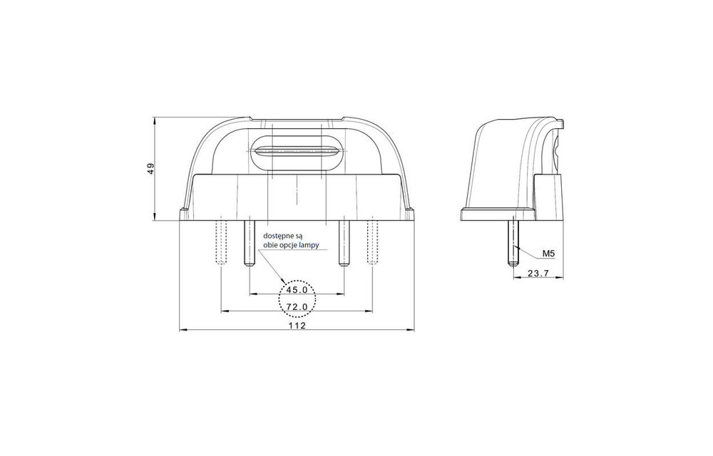 LED-Kennzeichenleuchte | 12-36V | 1,5mm Stecker