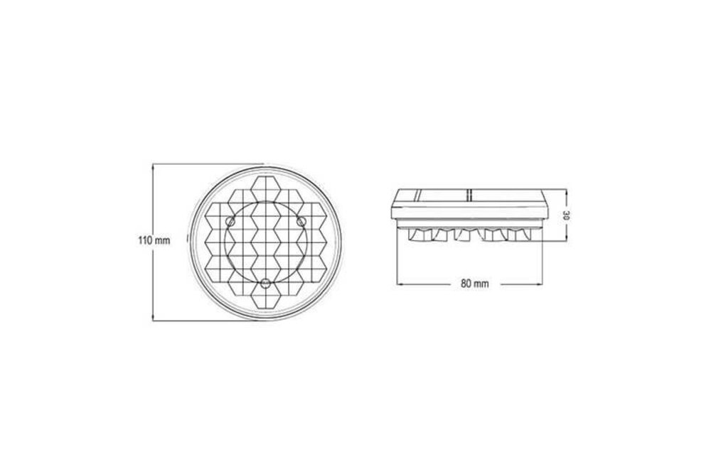 80mm Master-gelb Vorwarnleuchte (Oberfläche)