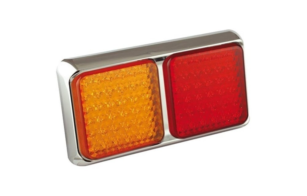 LED-Rücklicht mit Chromring | 12-24V | 40cm. Kabel