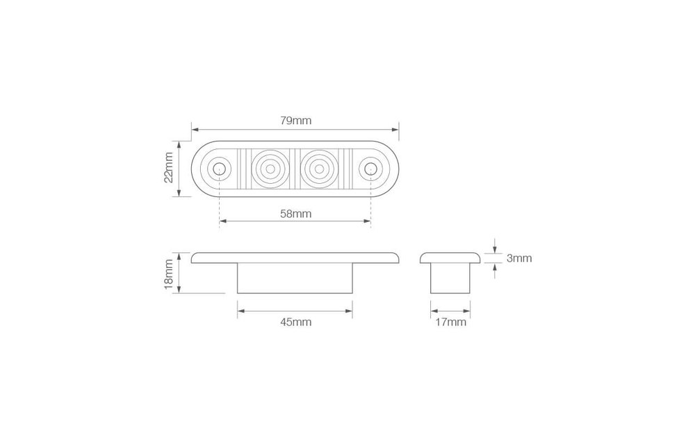 LED Umrissleuchte gelb bündig | 12-24V | 20 cm. Kabel