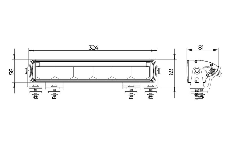 LED Lightbar gelb/weißes Tagfahrlicht. 5700lm / 9-36v / IP69K